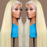 Blonde européenne 613 dentelle avant perruque de cheveux humains 30-32 pouces de long pour dentelle suisse HD sans colle pré-plumé pleine dentelle transparente