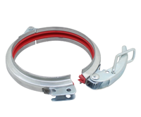 Pince de conduit de ventilation d'usine avec collier de serrage en acier inoxydable à verrouillage rapide en caoutchouc rouge