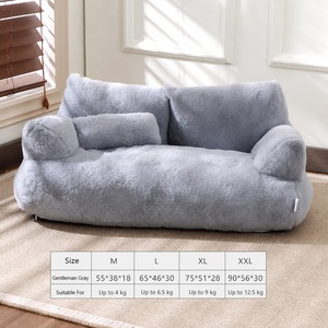 Canapé-lit en <span class=keywords><strong>peluche</strong></span> pour animaux de compagnie, lavable, pour chat et chien, chaud et respirant pour l'hiver, coussin antidérapant pour animaux avec housse amovible - Product Image 3