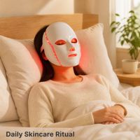 Masque facial LED sur pied avec coque rigide en ABS, 7 couleurs, rechargeable, pour soins de la peau à domicile