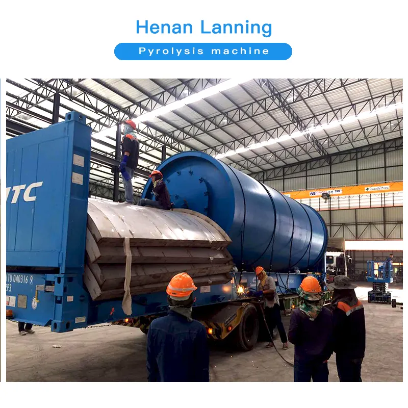 Cina produzione di Lanning macchina per il riciclaggio di pneumatici pirolisi olio vegetale fanghi di riciclaggio per olio combustibile di plastica pirolisi olio macchina