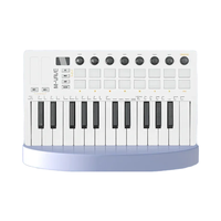 Mini Controlador MIDI USB de 2 Canales M-VAVE SMK-25 II con Teclado de 25 Teclas, 16 Pads de Batería RGB, Perillas y Software de Música Incluido 8-Pads