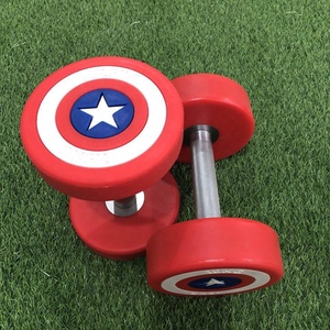Haltère rond en <span class=keywords><strong>caoutchouc</strong></span> de haute qualité pour la <span class=keywords><strong>musculation</strong></span> en salle de sport, rouge, Captain America, Apu - Product Image 2