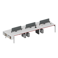 Poste de travail de bureau en cubicle, mobilier de bureau moderne pour 4 personnes, cloisonnée, multi-personnes pour le lieu de travail
