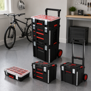 Vertak Wholesale Rolling Mobile Toolbox Cart on Wheels Multi-functional Portable Stackable Tool Box Set Trolley for Workshop Low - Product Image 2