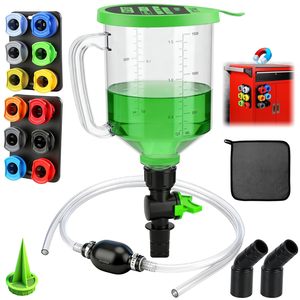 Kit de 20 entonnoirs en plastique vert/noir/transparent pour huile moteur, 12 adaptateurs, tuyau de siphon, raccord coudé, filtre à flèche, magnétique - Product Image 1
