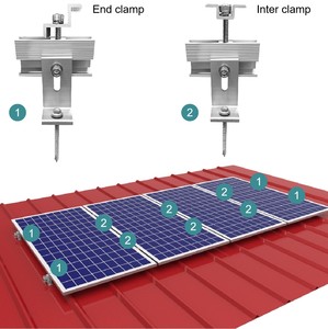 Système de montage de panneaux solaires sur <span class=keywords><strong>toit</strong></span> de <span class=keywords><strong>terrasse</strong></span>, système de fixation de panneaux photovoltaïques sur tuiles de <span class=keywords><strong>toit</strong></span> en béton, système de fixation de <span class=keywords><strong>toit</strong></span> métallique pour carport - Product Image 3