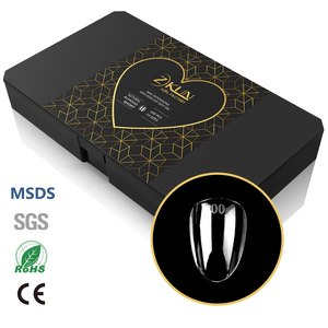 168 pz/scatola Punte per Unghie in Gel Naturale con Etichetta Privata, 14 Misure, Forma a Mandorla Corta, Punte Artificiali in Gel Morbido a Copertura Totale - Product Image 1