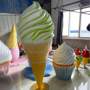 3ft kek dondurma heykeli/büyük reçine dondurma sahne/köpük cupcake dev dondurma koni - Product Image 1