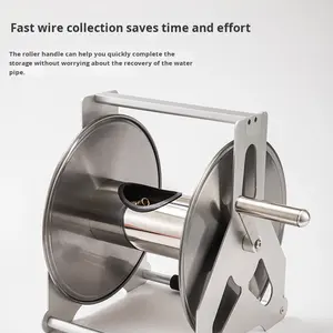 Support de rangement portable pour tuyau <span class=keywords><strong>d</strong></span>'<span class=keywords><strong>arrosage</strong></span> de fleurs, de lavage de voiture, en acier inoxydable/cuivre/alliage <span class=keywords><strong>d</strong></span>'aluminium, grande taille, utilisation à la ferme - Product Image 1