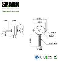 Moteur pas à pas à aimant permanent 12V CC 2 phases OEM/ODM 25BY à couple élevé, angle de pas 7,5 degrés pour actionnement/mouvement de vanne
