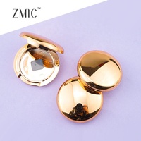 Boîtier de poudre compact de luxe 35 mm, vide, pour fard à joues, illuminateur, mini palette de maquillage en plastique doré, pour correcteur crème