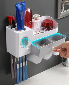 Dispensador Automático de Pasta de Dientes <span class=keywords><strong>Ecoco</strong></span> para Montar en la Pared del Baño con Soporte para Cepillo de Dientes - Product Image 3