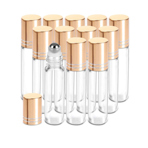 1-15ml <b>Attar</b> Glass Roller <b>Bottle</b> with Aluminum Black/Silver/Gold Cap for <b>Perfume</b> <b>Oil</b> & Skin Care Serum - Product Image 1