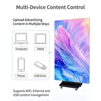 Écran d'affichage LED portable pliable à trois faces pour magasins de proximité, affichage numérique LED double face à 3 plis, directement de l'usine
