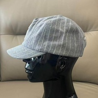 Casquette Snapback Vintage Personnalisée Non Structurée à 5 Panneaux, Visière Courte 5,5 cm, Rayures en Laine, Patch Brodé 3D, Sangle Métallique