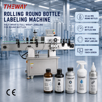 Machine d'étiquetage automatique de bouteilles rondes par frottement avec fonction de codage par jet d'encre