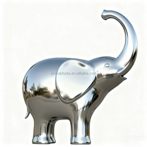 Escultura de Elefante en Acero Inoxidable Pulido, Diseño Personalizado, Tamaños y Bases a Medida para Espacios Públicos de Entretenimiento - Product Image 5