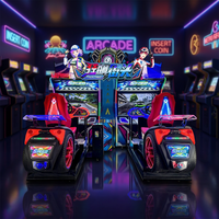 Machine de jeu de course de motos à deux joueurs avec environnement urbain virtuel pour les parcs d'attractions pour enfants