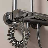 Ensemble de douche et robinetterie de bain 4 fonctions avec finition huilée, sur pied, pour appartements