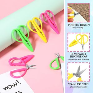 Mini Forbici Colorate Portatili, Tagliafilo, Forbici da Ricamo, Forbici di Sicurezza per Studenti con Cappuccio in Silicone, Mini Forbici Tascabili - Product Image 4