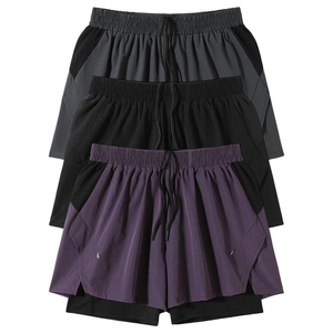 Shorts de course 2 en 1 pour hommes, respirants, légers, pour la salle de sport, entraînement, séchage rapide, shorts de sport - Product Image 2