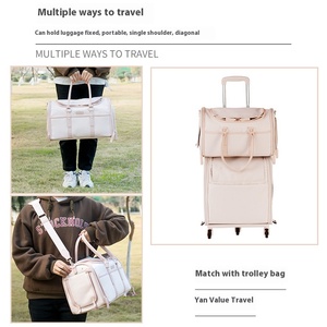 Trolley en tissu Oxford de style coréen japonais Sac à dos pliable <span class=keywords><strong>portable</strong></span> de grande capacité pour chat avec motif solide et animal - Product Image 3