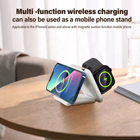 US Trending 15W Chargeur sans fil magnétique pliable 3 en 1 Station de charge de voyage pour Apple Watch et pour Airpods Sortie 10W