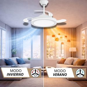 EIGFOH Quiet DC Motor 6-Speed Adjustable LED <b>Ceiling</b> <b>Fan</b> Light Dual Color Temp (3500K/4100K) Low Profile <b>Remote</b> <b>Control</b> - Product Image 2