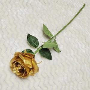 TC Wholesale Fleurs artificielles en or et argent, branches de roses en soie, <span class=keywords><strong>bouquet</strong></span> de roses artificielles, fausses roses pour la décoration de mariage, de fête à domicile - Product Image 5