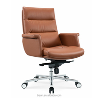 Chaise de directeur de bureau ergonomique en cuir marron réglable en hauteur Offre Spéciale