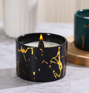 Bougie d'aromathérapie artisanale avec coupelle en céramique, mèche en bois, parfum de luxe créatif et romantique <span class=keywords><strong>rose</strong></span>, senteur artisanale - Product Image 4
