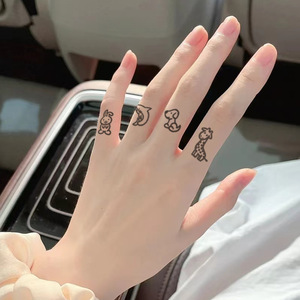 Mini autocollant de <span class=keywords><strong>tatouage</strong></span> de jus de plantes imperméable et anti-transpiration, accessoire de doigt temporaire pour femmes et hommes - Product Image 4