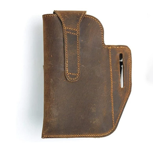 레트로 스타일 정품 가죽 전화 허리 가방 루프 홀스터 남성 패니 팩 캠핑 교수형 포켓 벨트 파우치 - Product Image 6