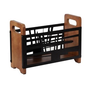 Wooden And Iron Combined Desktop <b>File</b> <b>Tray</b> For Documents Storage Single Layer Shelf Office Organizing Rack - Product Image 5