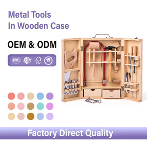 Boîte <span class=keywords><strong>à</strong></span> <span class=keywords><strong>outils</strong></span> portable en bois pour l'éducation précoce, <span class=keywords><strong>jouet</strong></span> éducatif pour enfants avec écrous <span class=keywords><strong>à</strong></span> démonter manuellement et vis de réparation - Product Image 1