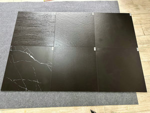 Azulejos de piedra pizarra antideslizantes modernos <span class=keywords><strong>24x24</strong></span> 600x600mm Estructura mate súper negra Uso interior de madera-para pisos Apartamentos Country - Product Image 5