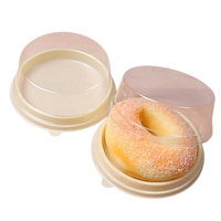 Vente en gros 4 pouces rond Boîte d'emballage pour gâteau au fromage Boîte à gâteau Blister Jetable Boulangerie Pâtisserie Boîte à beignets Plastique Transparent Alimentaire PET en vrac