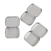 Boîte de rangement rectangulaire personnalisée 60*47*18mm pour savon à sourcils, étui à charnière en métal, mini boîte/canette à bonbons à la menthe