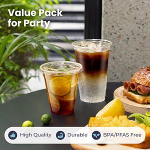 Gobelets jetables transparents en PET à paroi simple pour boissons froides, personnalisables avec logo, écologiques, de qualité alimentaire, 12oz, 16oz, 22oz, 32oz - Product Image 4