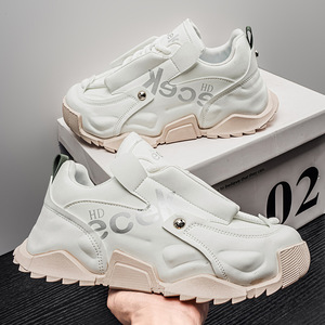 MK805 Zapatos Casuales de Hombre con Plataforma y Suela Gruesa de Cuero, Estilo Europeo, Otoño, Nueva Colección, Combinación de Colores, Tallas Grandes, Zapatos Deportivos - Product Image 4