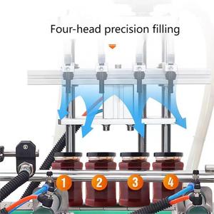Automatische 4-kops waterflesvuller, sap-, drank- en detergentiekvuller, kwantitatieve dispenser, vloeistofvulmachine - Product Image 2
