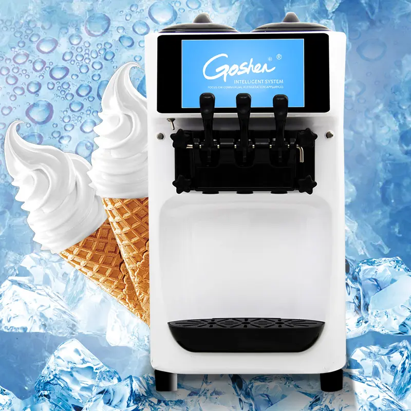 Goshen 듀얼 시스템 아이스크림 메이커 기계 상업용 미니 대용량 아이스크림 기계 메이커