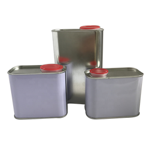 Recipiente de lata retangular quadrado, 200ml-1l f, recipiente de metal para cola/óleo do motor/solvente/embalagem de tinta