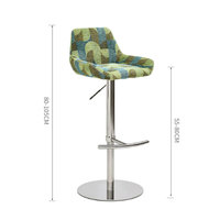 Tabouret de bar moderne et minimaliste en tissu, pivotant et réglable en hauteur, chaise d'îlot à pieds hauts en acier inoxydable, pour usage commercial, chaise de salle à manger et de bar