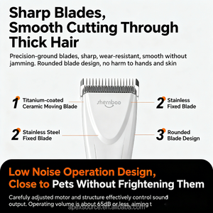 เครื่องตัดขนสัตว์ไฟฟ้าแบบมืออาชีพ ใช้แบตเตอรี่ ตัวเครื่องสแตนเลส ปลอดภัย รุ่น D ใบมีดเงียบพิเศษ สำหรับตัดแต่งขนสุนัข - Product Image 3