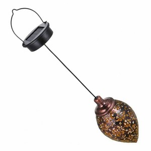 Lampe solaire à pendentif en forme de goutte d'eau en métal, pour jardin extérieur, paysage, décorations festives - Product Image 6