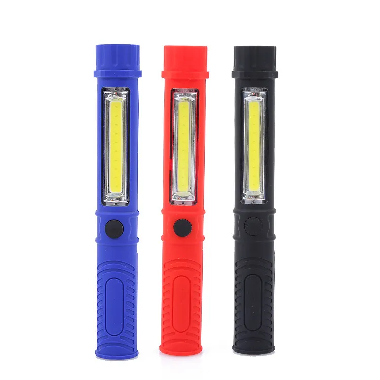 Portable Ultra Bright Multifunction COB Mini Pen Light LED Flashlight Torch Lamp With the Bottom Magnet and Clip Work Light