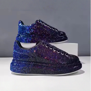 Tendance 2025 : Baskets décontractées personnalisées pour hommes, en cuir véritable et maille, souples, rehaussantes, avec diamants, style rétro - Product Image 3