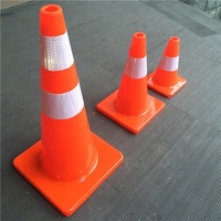 Top vente 30 cm Flexible PVC trafic cône réfléchissant délinéateur poste avec voyant d'avertissement pour la sécurité routière